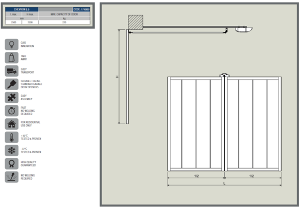 Hanger Sectional Sliding Gate 6.6mtr Hardware Set