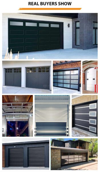 Modern Design Aluminum Panel and Glass Panel Combination Sectional Garage Door