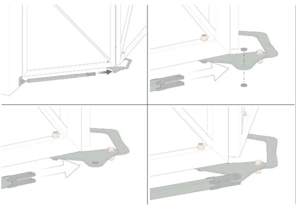 Twin Drive Trackless Bi Folding Swing Gate Hardware Set