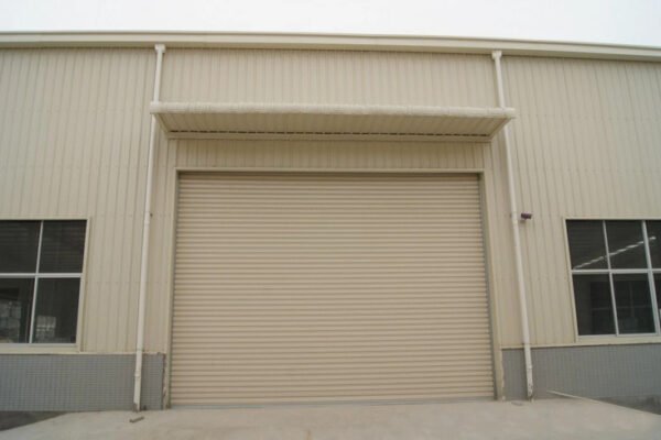 gi powder coated rolling shutter door with gear box motor