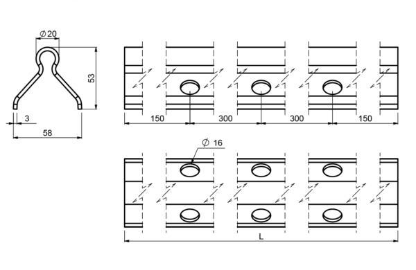 „O“ Profile Guide Concreted, For Sliding Gates And Doors Tracks