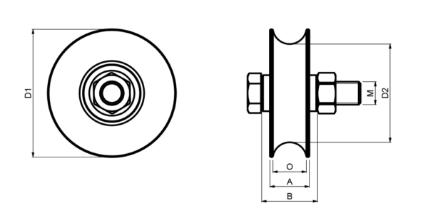 Sliding Gates Double Bearing O Grooved Wheel