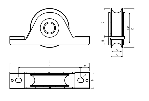 Double Bearing Sliding Gate O Grooved Wheel Internal Support