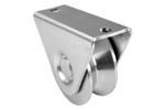 Single Bearing Stainless Steel V Grooved Wheel, External Support