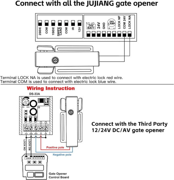 Automatic Electric Swing Gate Lock WIRE DRWING