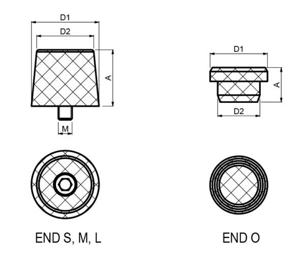 Gate And Door Stopper Rubber End Stop With Screw