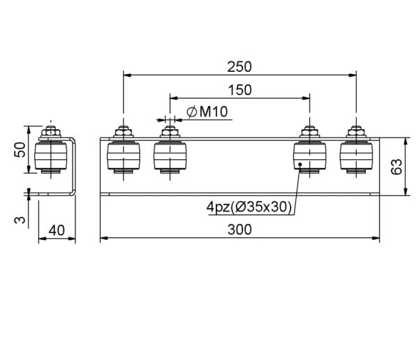 Upper inside guide 4 rolle Sliding Gate Telescopic Hardware Fitting Wholesaler