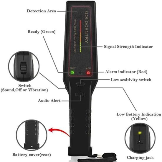 Hand Held Metal Detector Portable Body Scanner for Airport