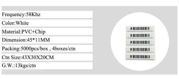 EAS 58khz Security Barcode Alarm DR Label