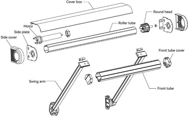 MR4 SWING ARM WINDOW AWNING INTERNAL STRUCTURE