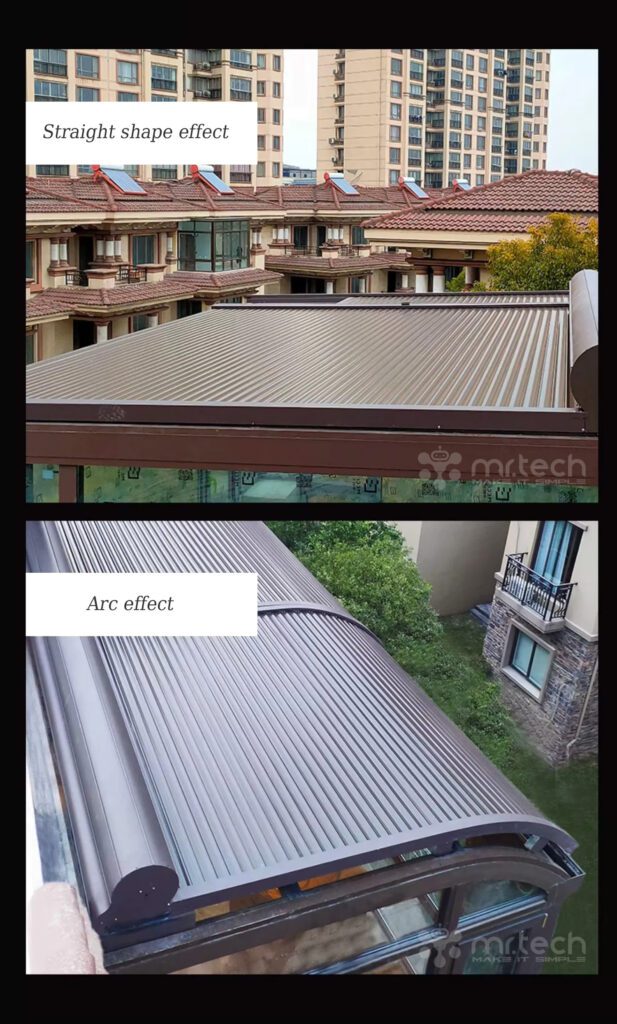 Flat Angle Up and Down Horizontal Roof Aluminium Roller Shutter